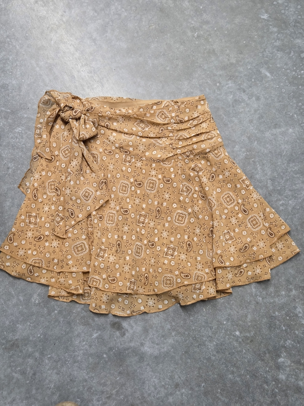 Aerie Chiffon Bandana Print Cowgirl Rodeo Wrap Mini Skirt Fairycore Boho Size XS